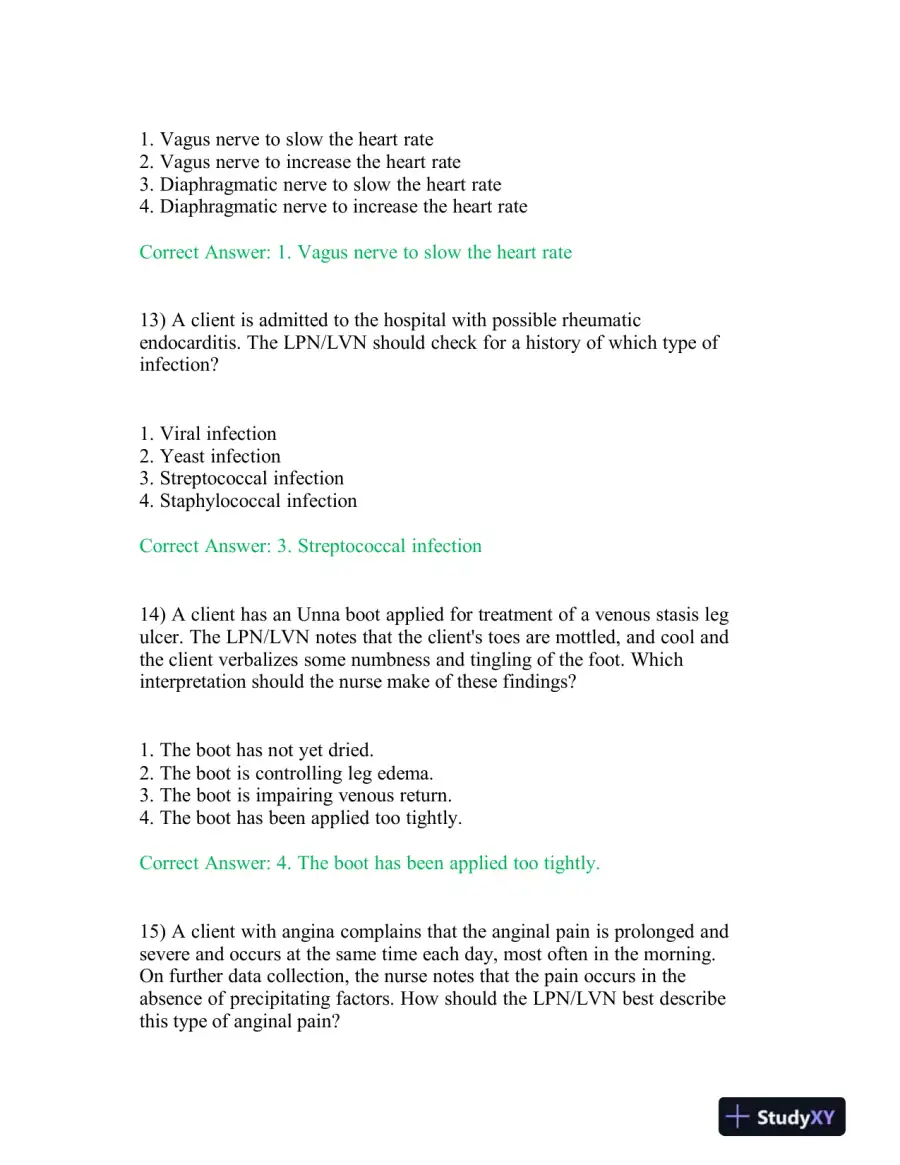 2021 HESI PN Cardiovascular Exit Exam With Answers (140 Solved Questions), page 6