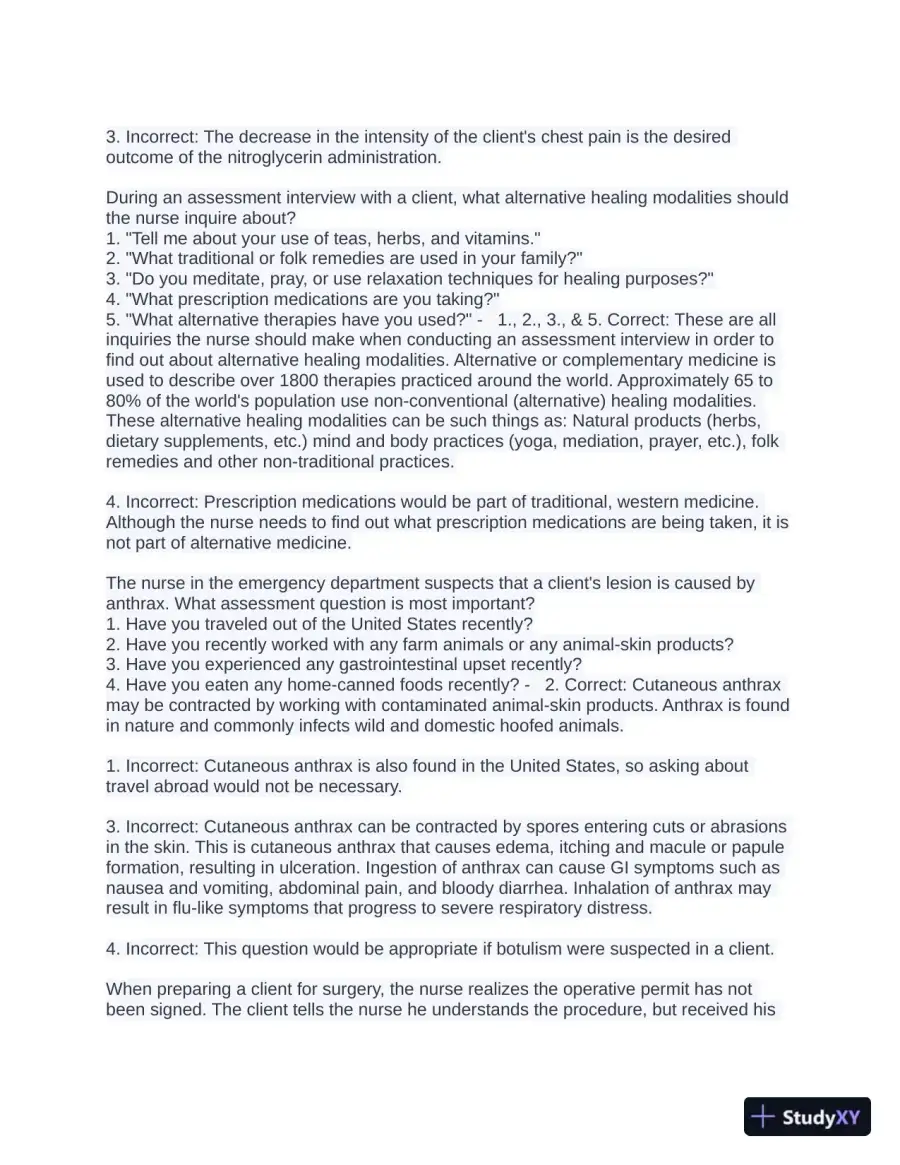 NCLEX Health Care Assessment Practice Exam With Answers (1200 Solved Questions), page 14