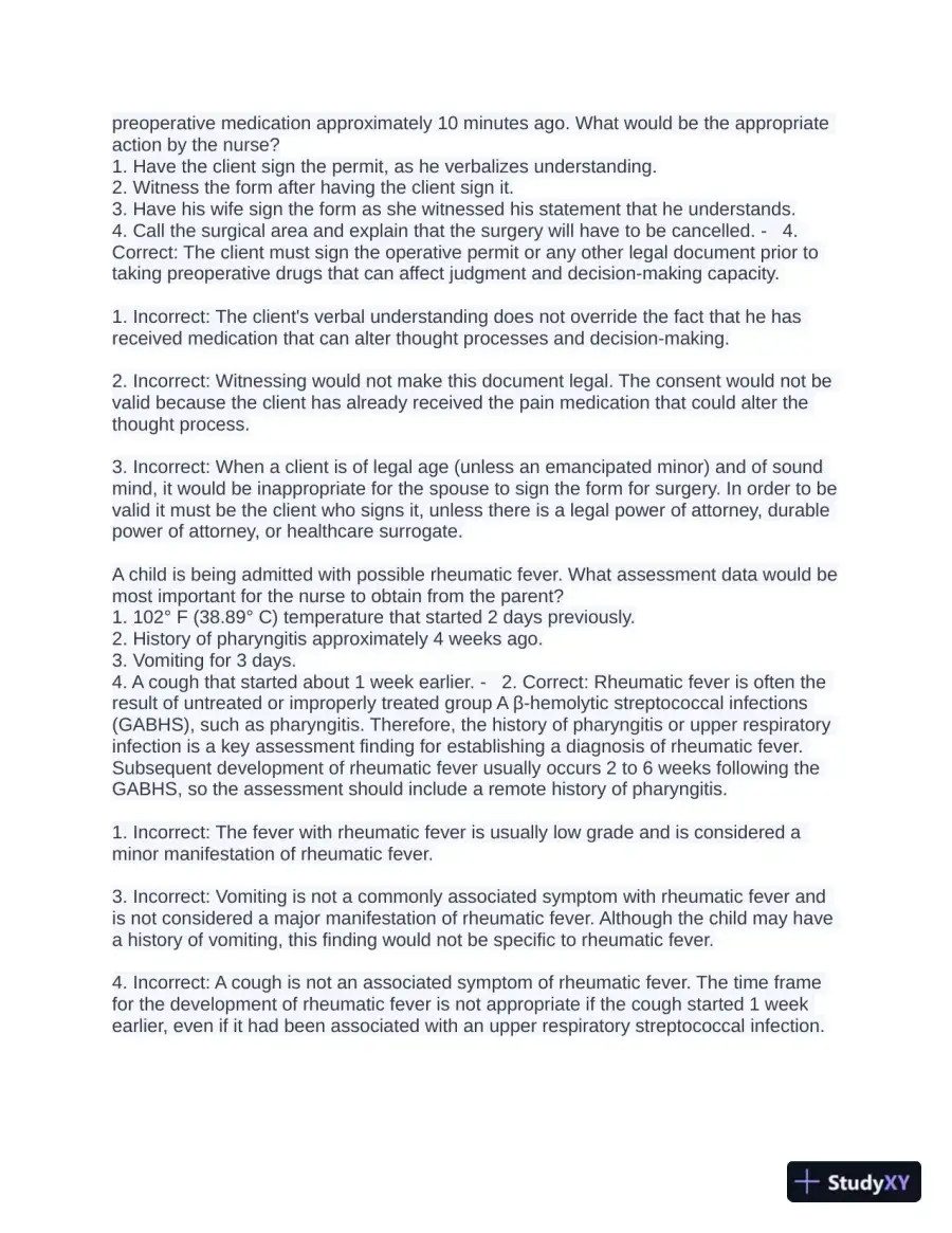 NCLEX Health Care Assessment Practice Exam With Answers (1200 Solved Questions), page 15