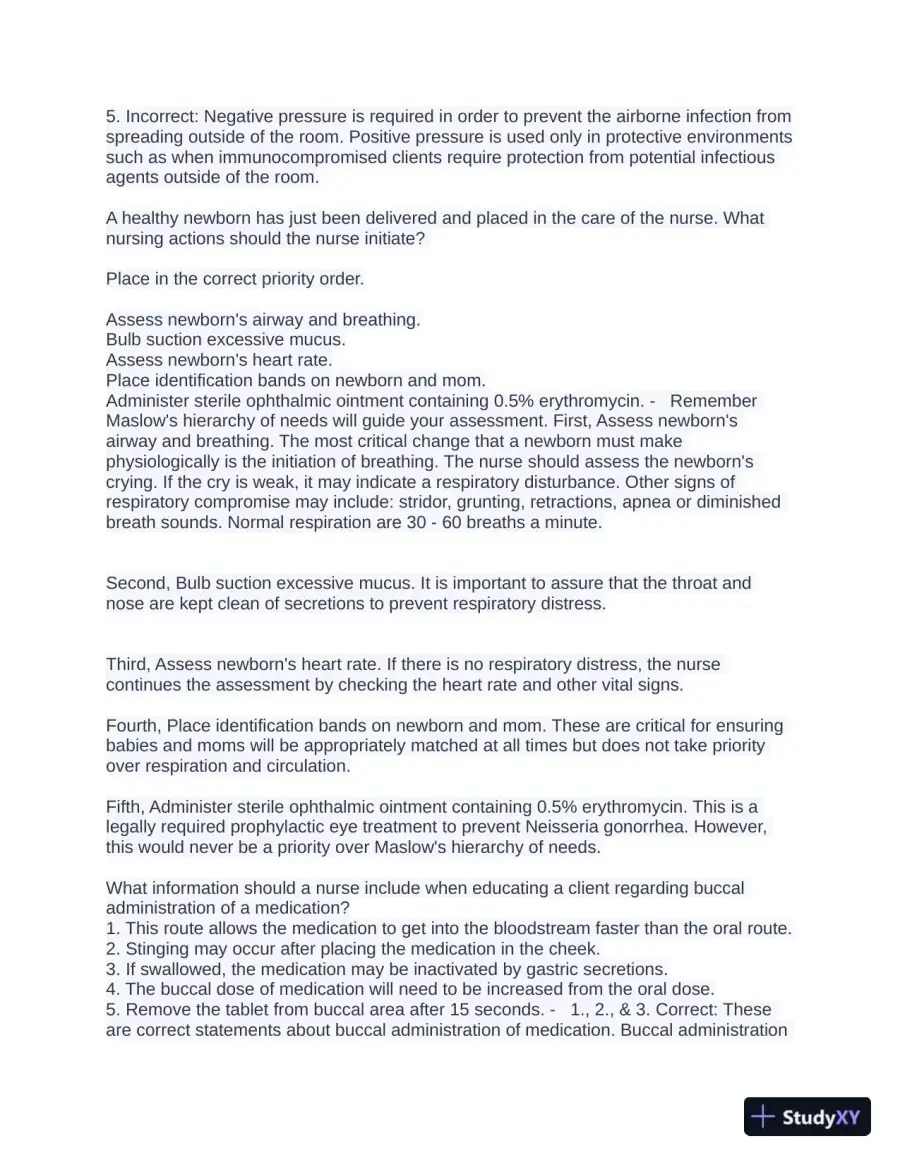 NCLEX Health Care Assessment Practice Exam With Answers (1200 Solved Questions), page 6