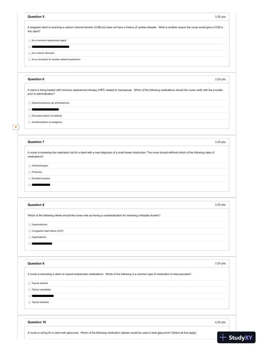 2021 NR293 Pharmacology Final Exam With Answers (60 Solved Questions), page 3