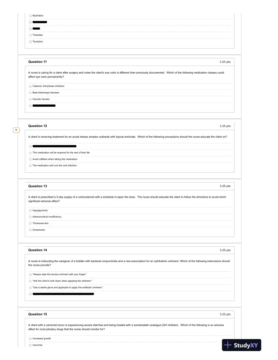 2021 NR293 Pharmacology Final Exam With Answers (60 Solved Questions), page 4