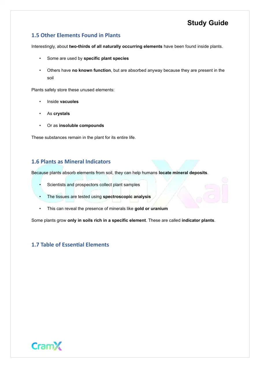 Plant Biology - Mineral Nutrition, page 3