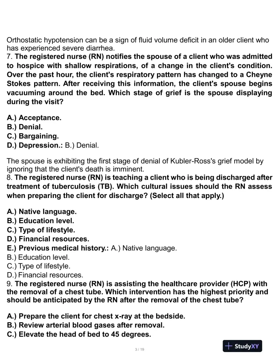 HESI Health Assessment Practice Exam With Answers (50 Solved Questions), page 4
