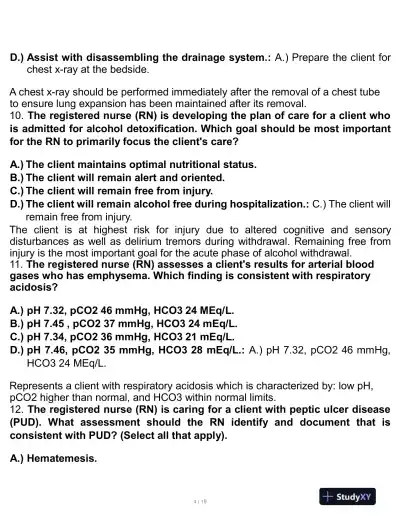 HESI Health Assessment Practice Exam With Answers (50 Solved Questions) - Page 5 preview image