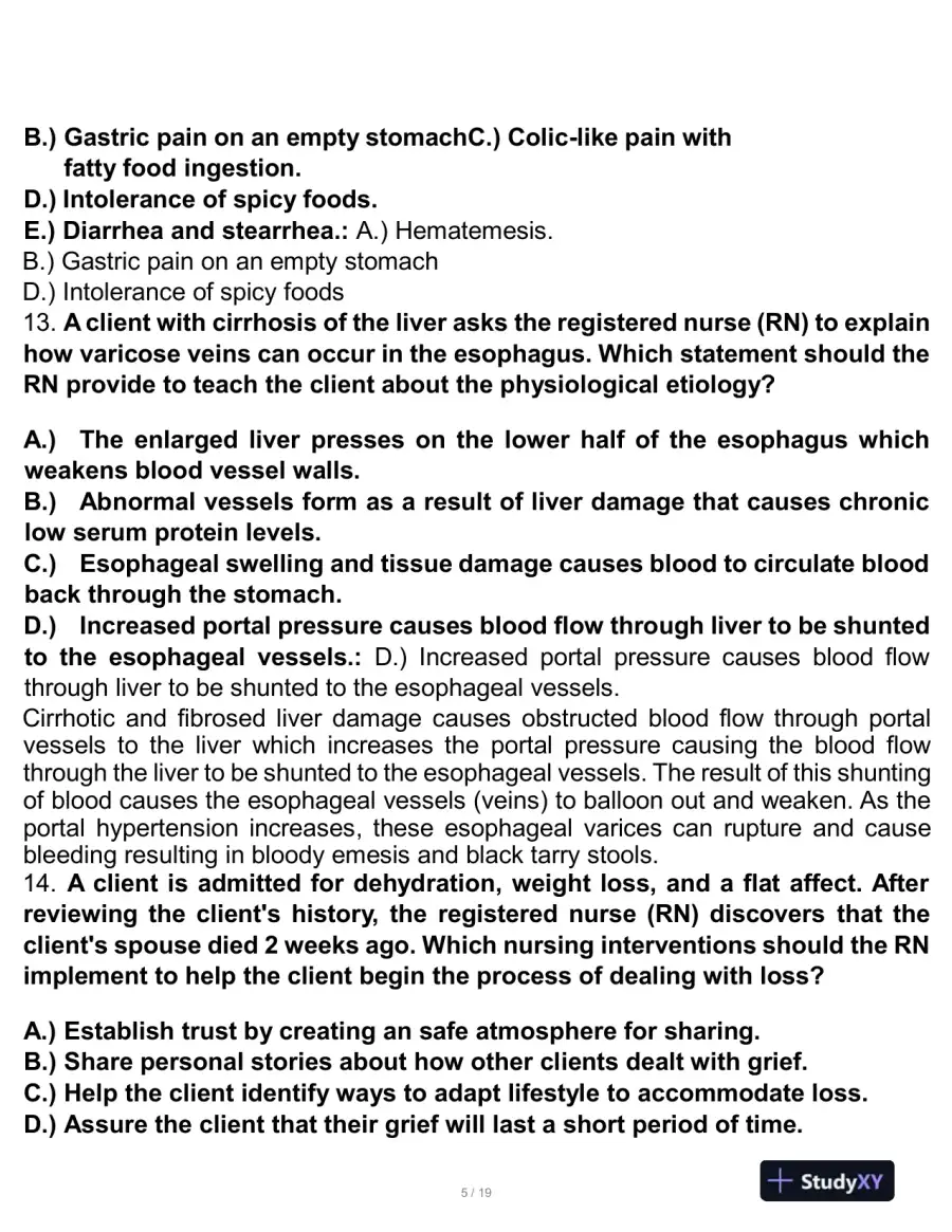 HESI Health Assessment Practice Exam With Answers (50 Solved Questions), page 6
