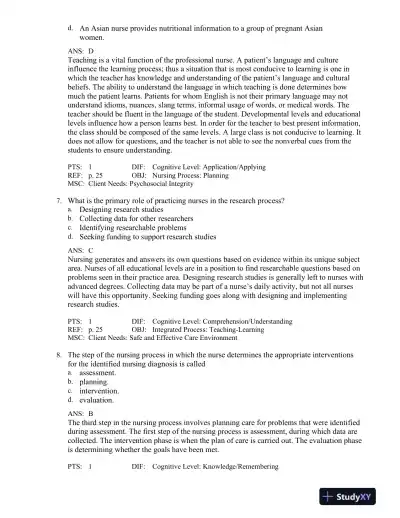 Maternal-Child Nursing 5th Edition Test Bank - Page 14 preview image