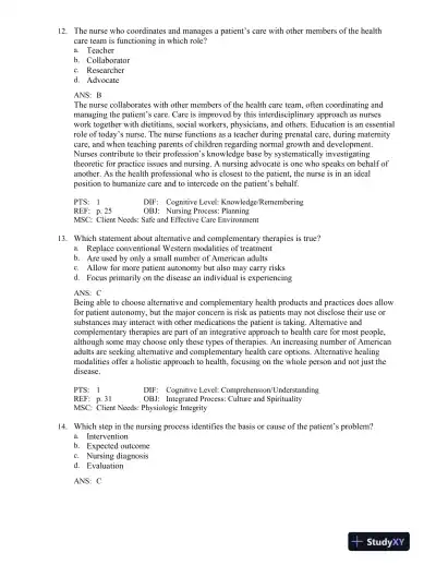 Maternal-Child Nursing 5th Edition Test Bank - Page 16 preview image