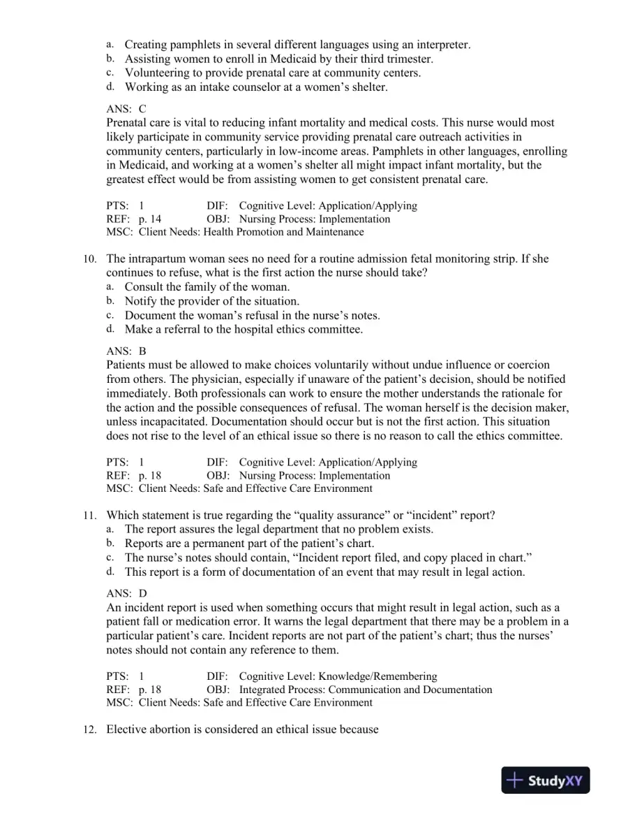Maternal-Child Nursing 5th Edition Test Bank, page 5