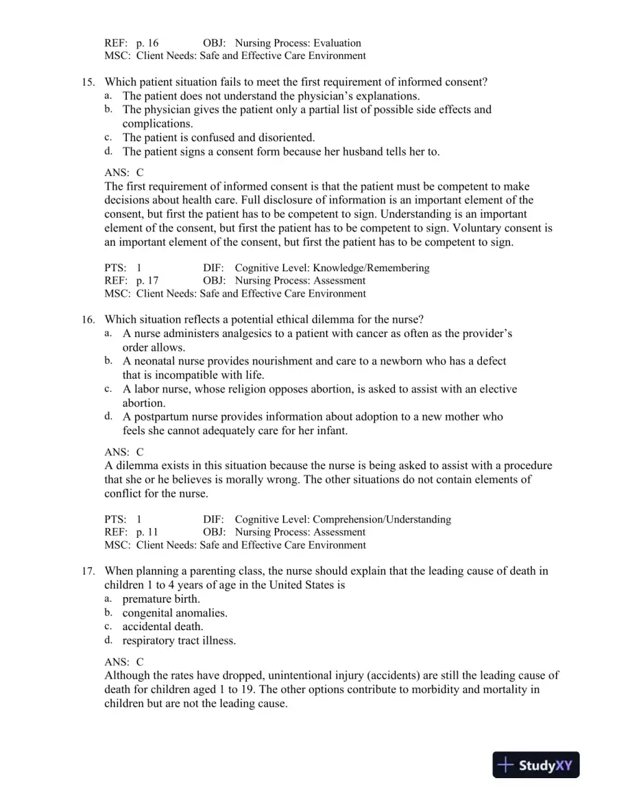 Maternal-Child Nursing 5th Edition Test Bank, page 7