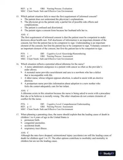 Maternal-Child Nursing 5th Edition Test Bank - Page 7 preview image