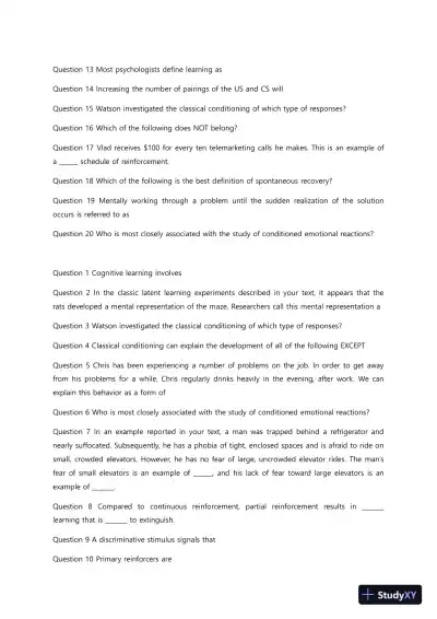 Liberty University PSYC 101 Quiz 5 Complete Solutions Correct Answers Key - Page 4 preview image