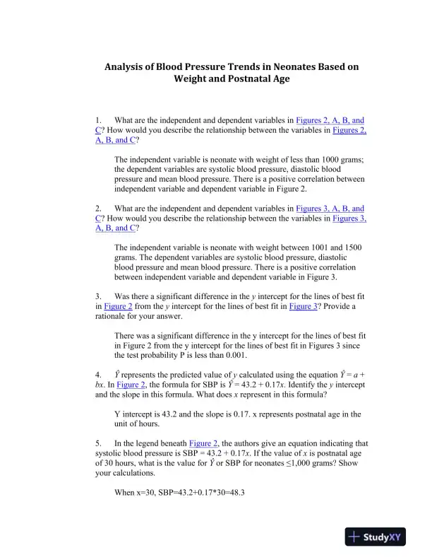 Analysis of Blood Pressure Trends in Neonates Based on Weight and Postnatal Age - Page 1 preview image
