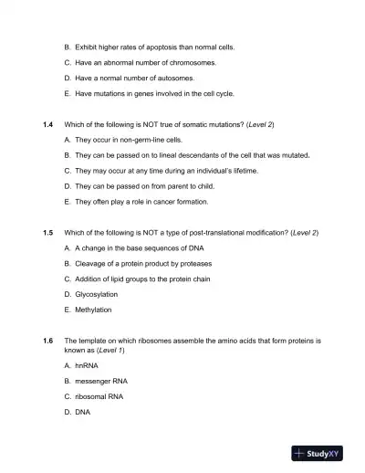 The Biology of Cancer Second Edition Test Bank - Page 3 preview image