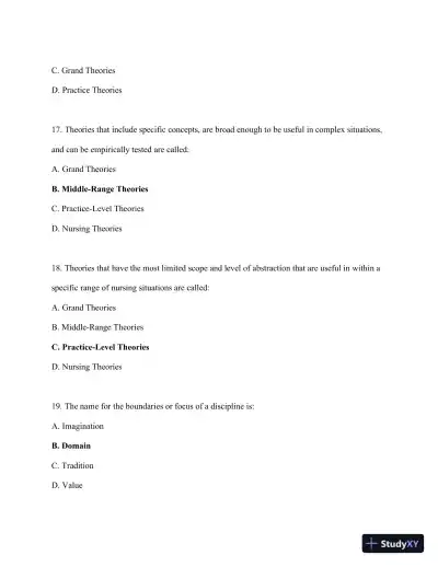 Nursing Theories and Nursing Practice 3rd Edition Test Bank - Page 12 preview image