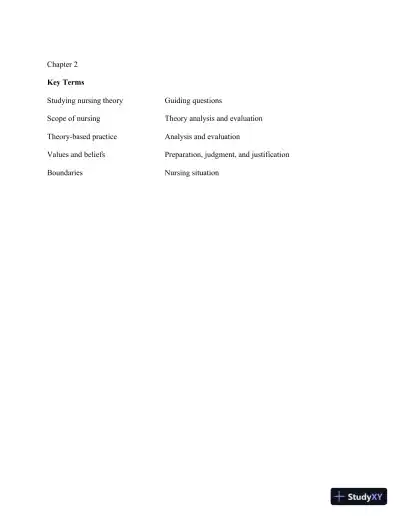 Nursing Theories and Nursing Practice 3rd Edition Test Bank - Page 15 preview image