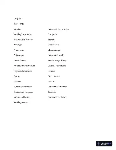 Nursing Theories and Nursing Practice 3rd Edition Test Bank - Page 3 preview image
