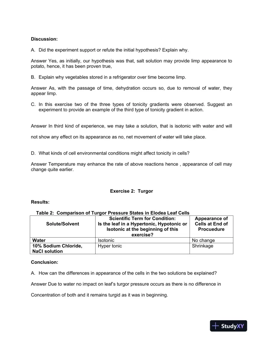 Cell Structure and Function � Tonicity and pH, page 3