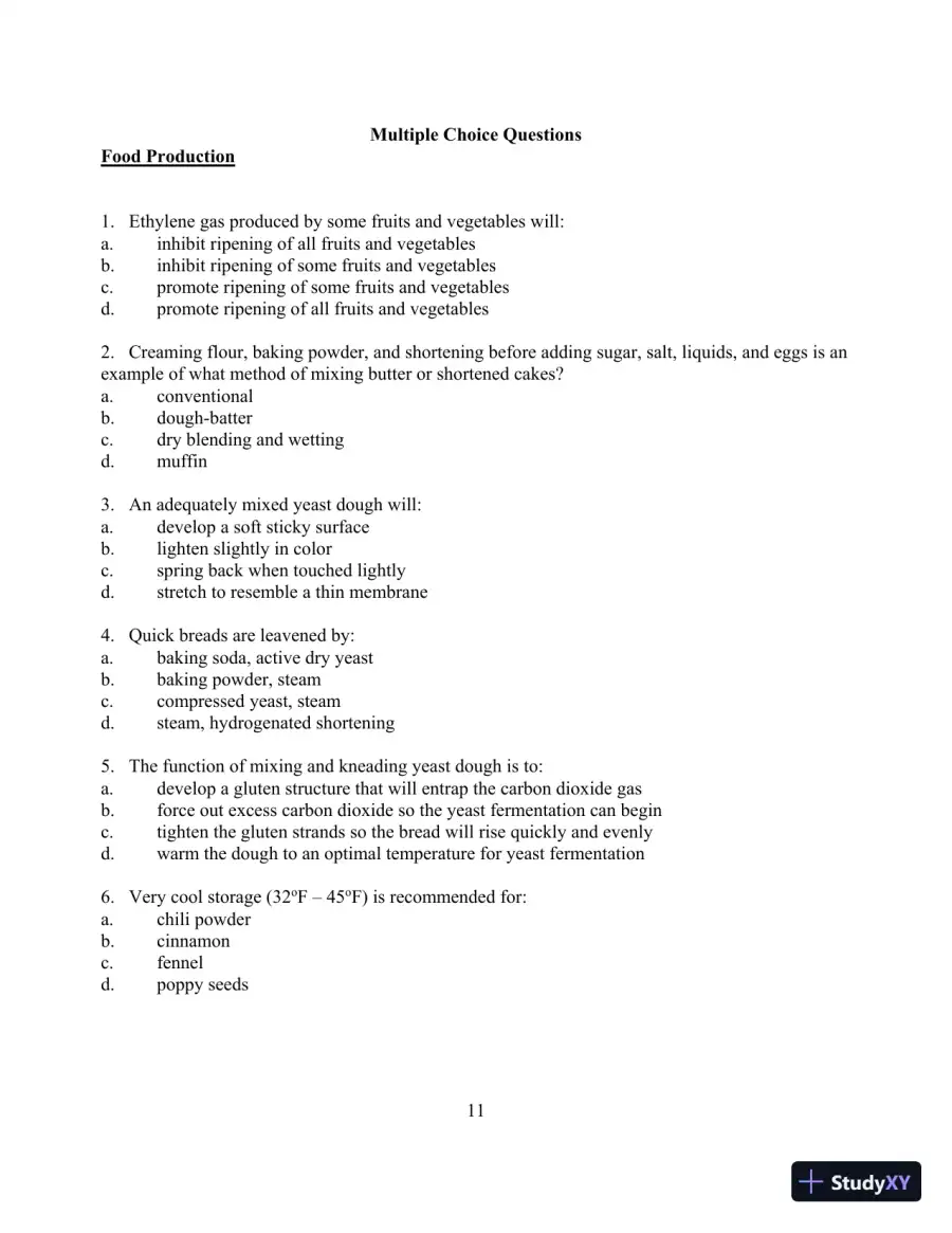 Food for Fifty, 14th Edition Test Bank, page 15