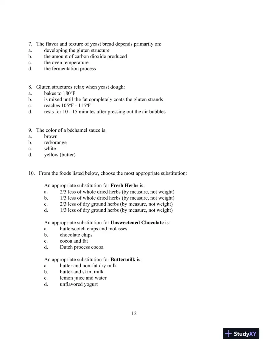 Food for Fifty, 14th Edition Test Bank, page 16