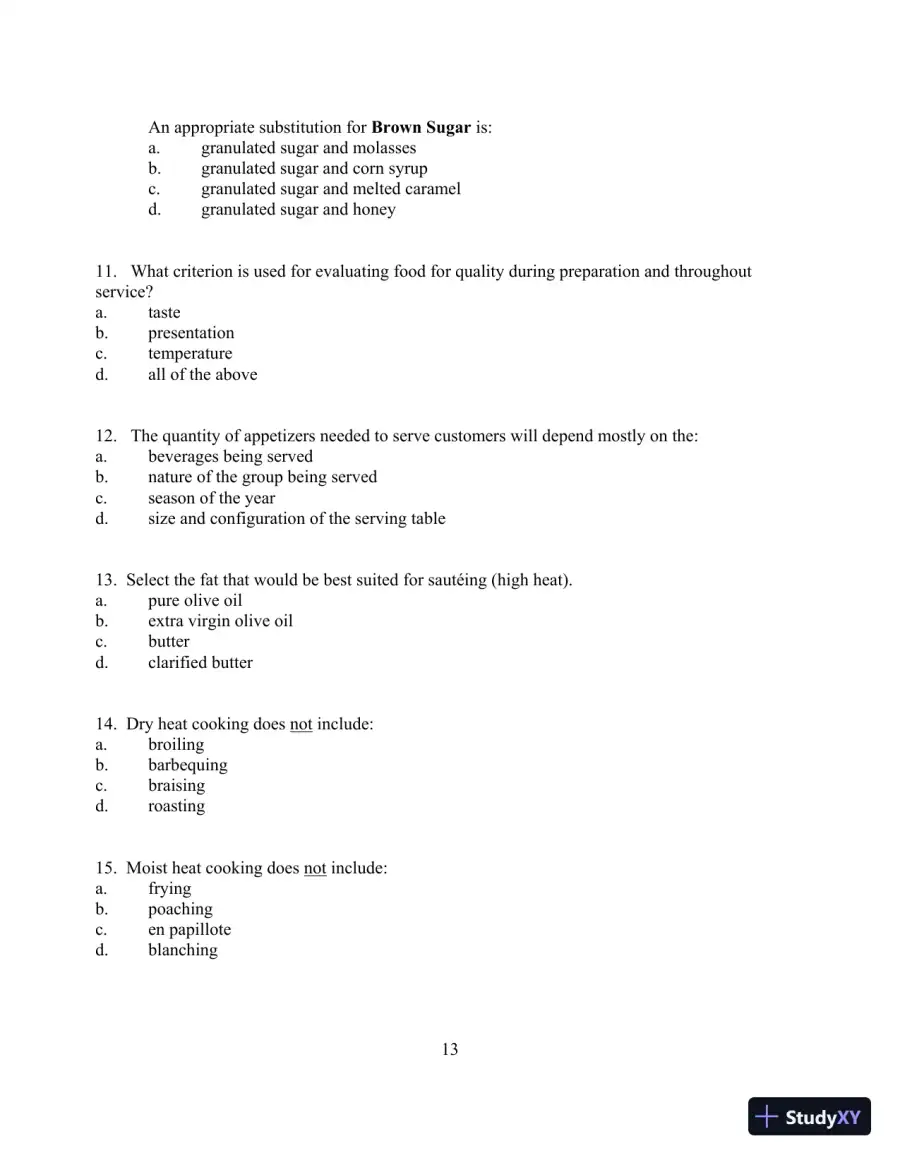 Food for Fifty, 14th Edition Test Bank, page 17