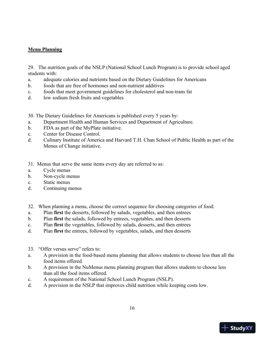 Food for Fifty, 14th Edition Test Bank, page 20