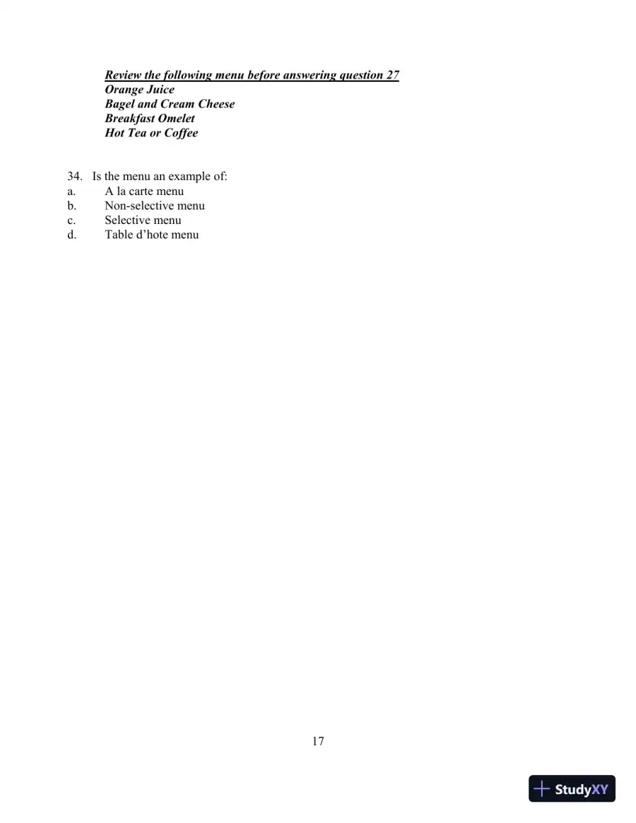 Food for Fifty, 14th Edition Test Bank, page 21