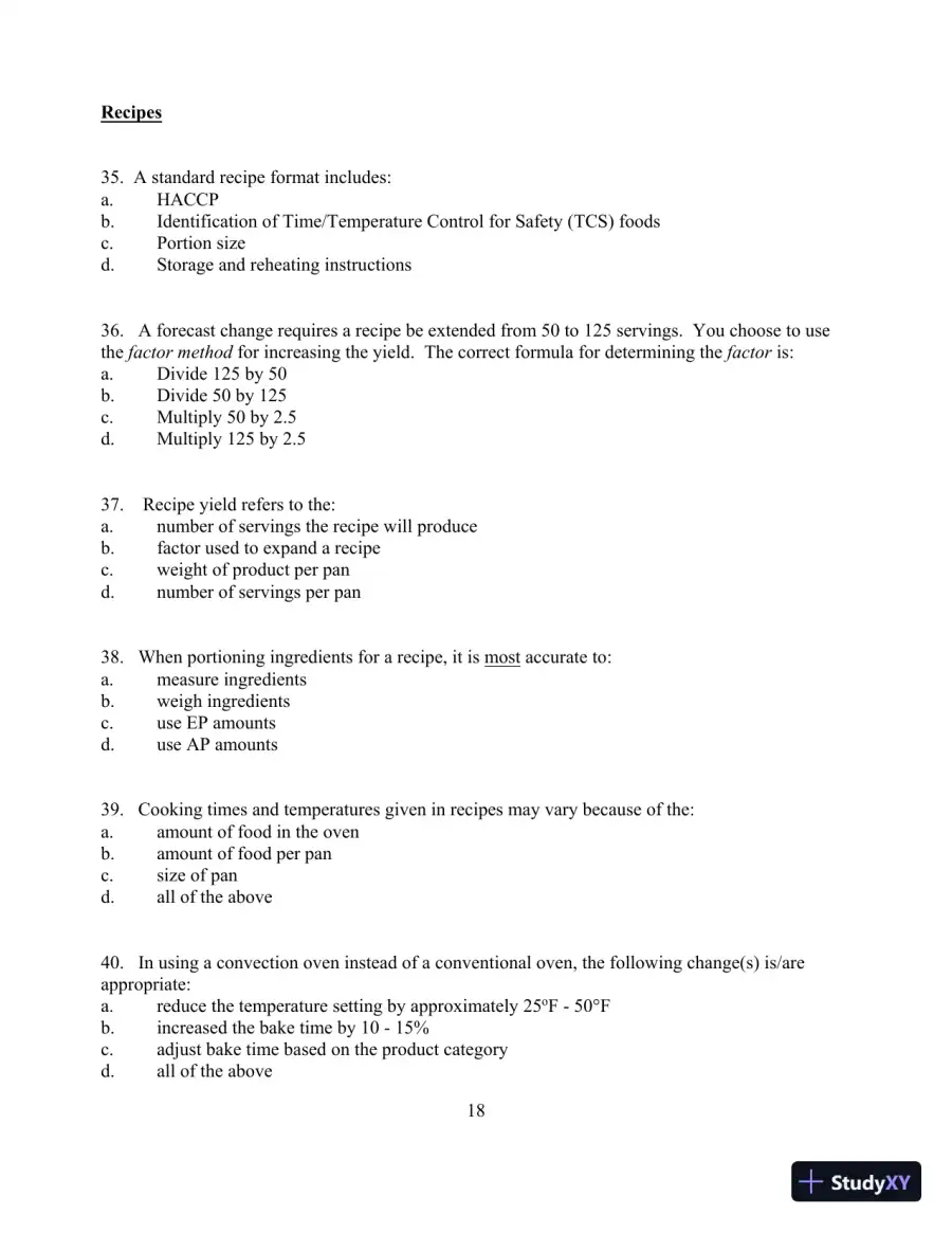 Food for Fifty, 14th Edition Test Bank, page 22