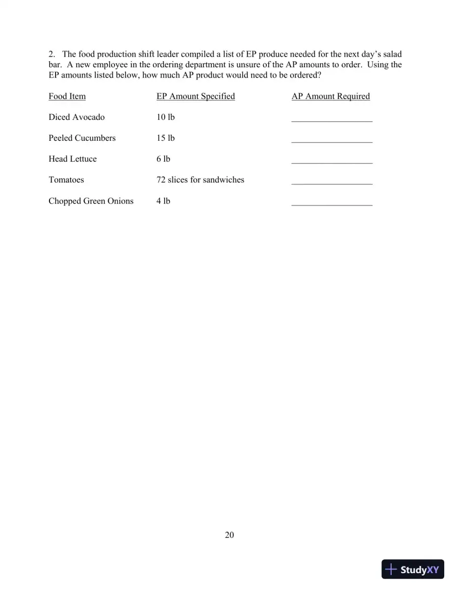 Food for Fifty, 14th Edition Test Bank, page 24