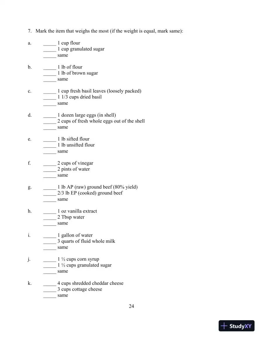 Food for Fifty, 14th Edition Test Bank, page 28