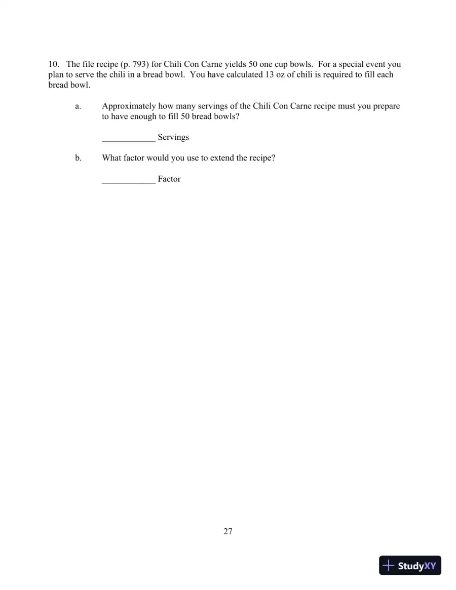 Food for Fifty, 14th Edition Test Bank, page 31