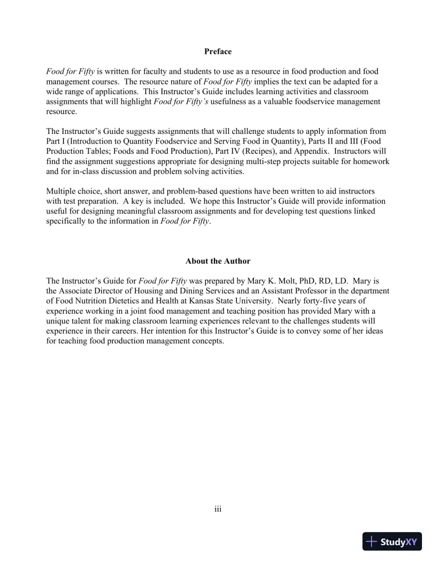 Food for Fifty, 14th Edition Test Bank, page 4