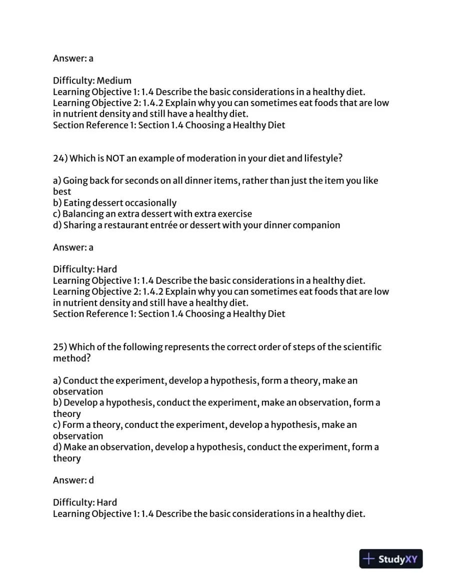 Visualizing Nutrition: Everyday Choices 3rd Edition Test Bank, page 11