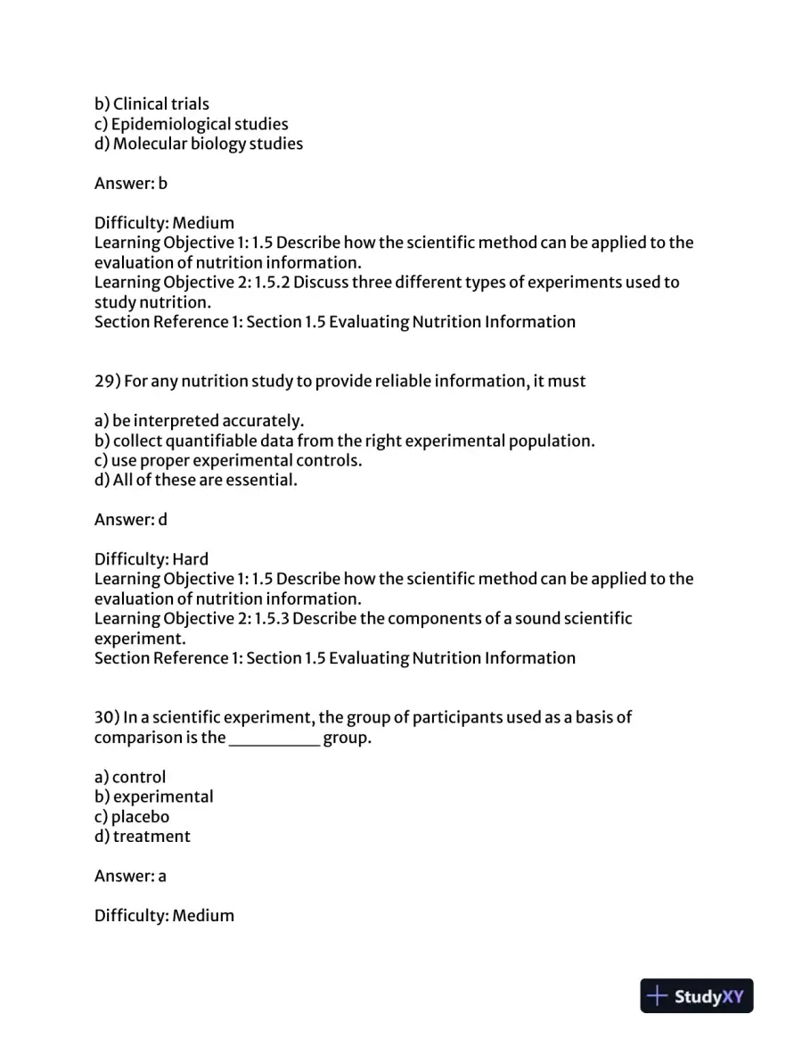 Visualizing Nutrition: Everyday Choices 3rd Edition Test Bank, page 13