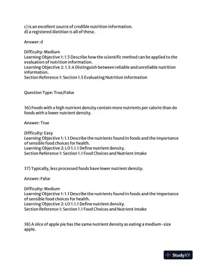 Visualizing Nutrition: Everyday Choices 3rd Edition Test Bank - Page 16 preview image