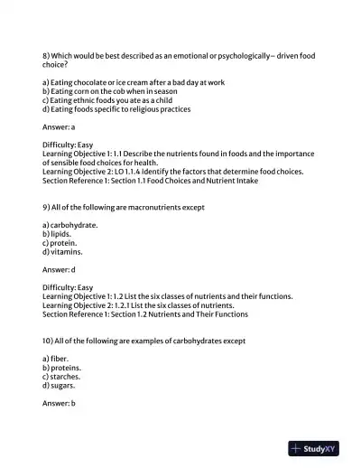 Visualizing Nutrition: Everyday Choices 3rd Edition Test Bank - Page 5 preview image