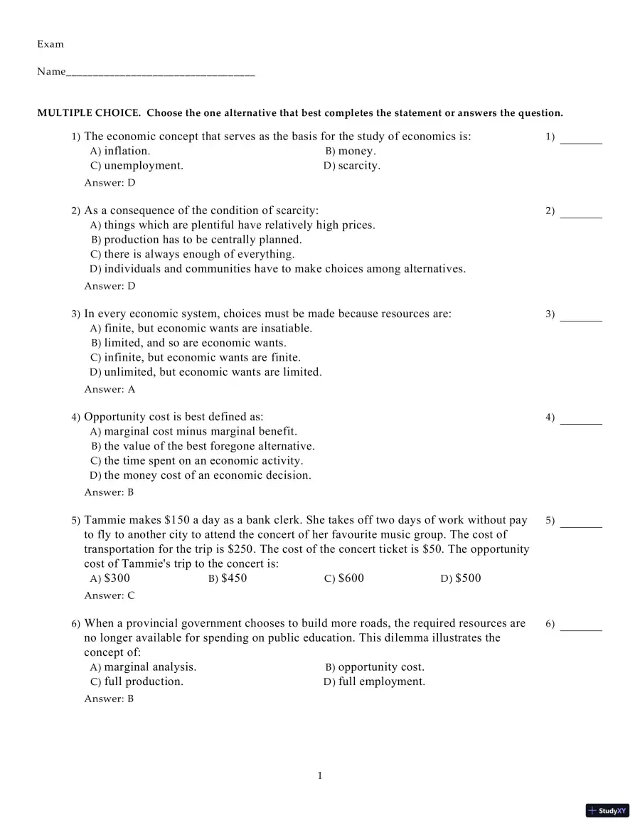 Test Bank for Microeconomics, 21st Edition, page 22