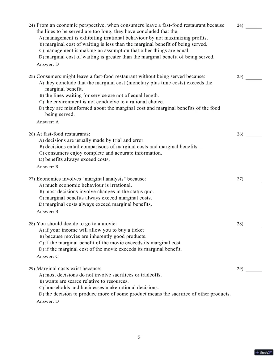 Test Bank for Microeconomics, 21st Edition, page 26