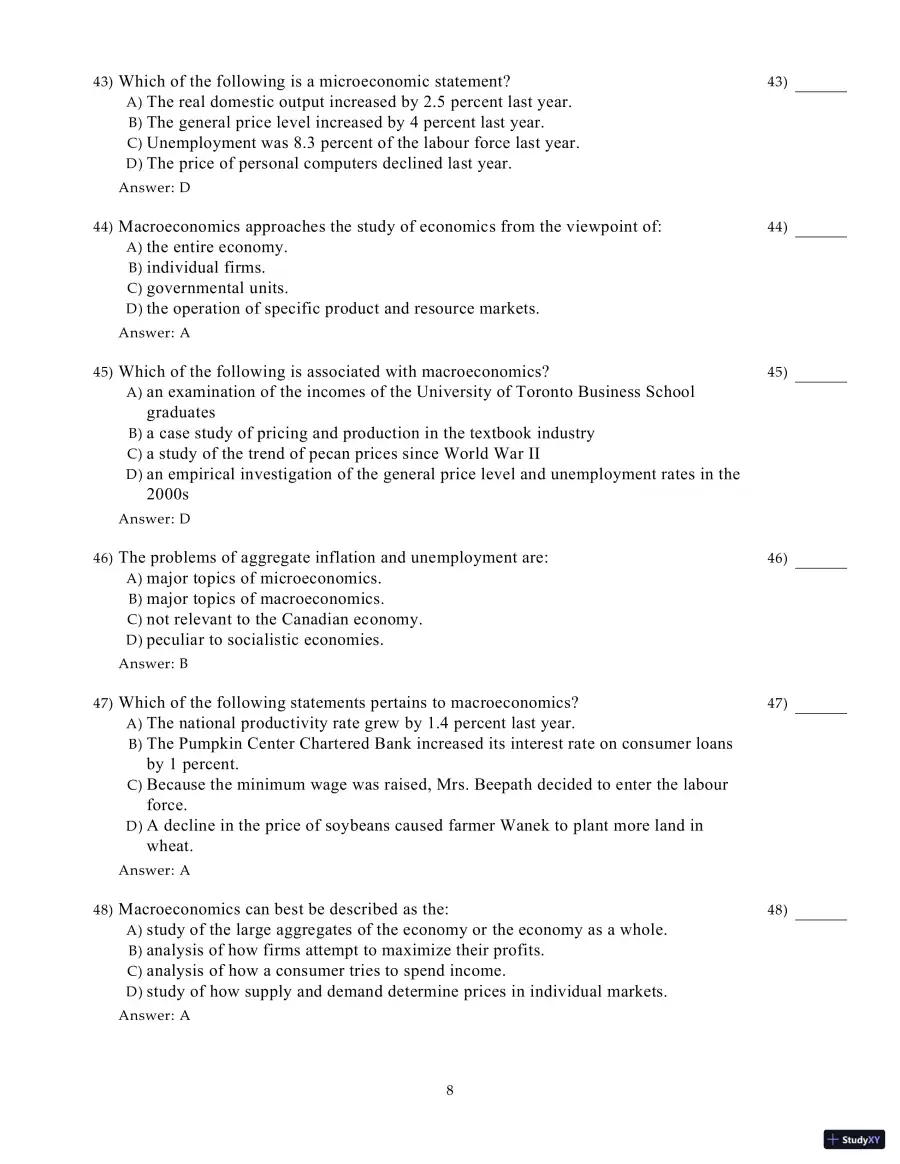 Test Bank for Microeconomics, 21st Edition, page 29