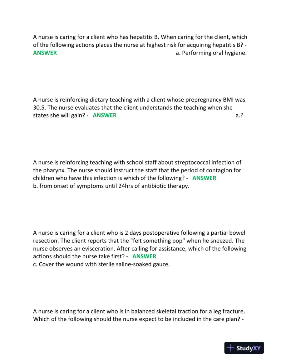 2023-2024 ATI PN Nursing Diagnosis Comprehensive, Predictor Exam With Answers (180 Solved Questions), page 11