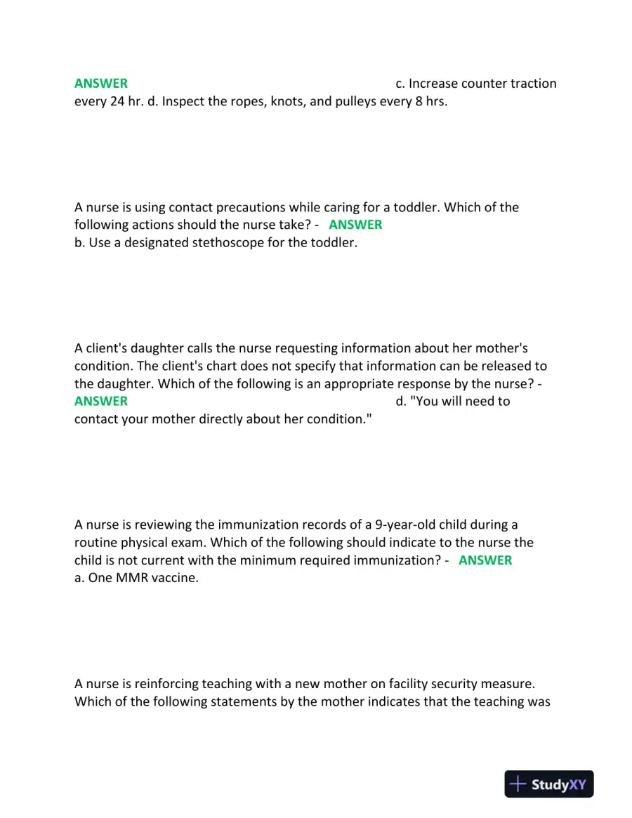 2023-2024 ATI PN Nursing Diagnosis Comprehensive, Predictor Exam With Answers (180 Solved Questions), page 12