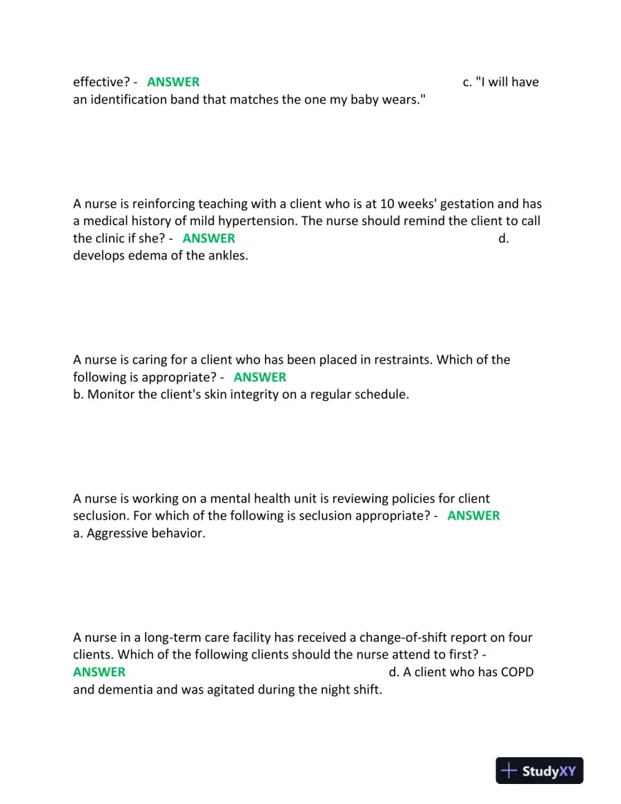 2023-2024 ATI PN Nursing Diagnosis Comprehensive, Predictor Exam With Answers (180 Solved Questions), page 13