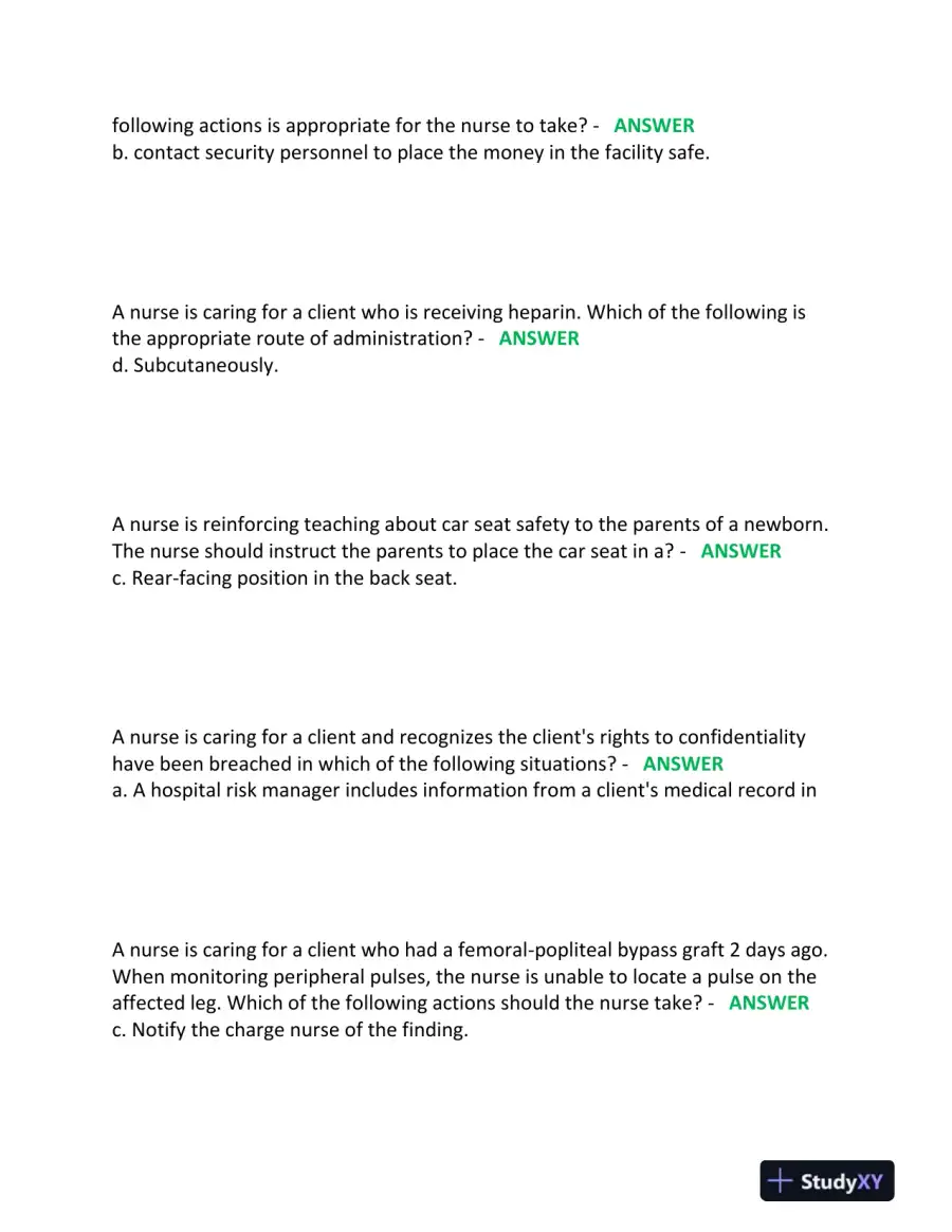 2023-2024 ATI PN Nursing Diagnosis Comprehensive, Predictor Exam With Answers (180 Solved Questions), page 5