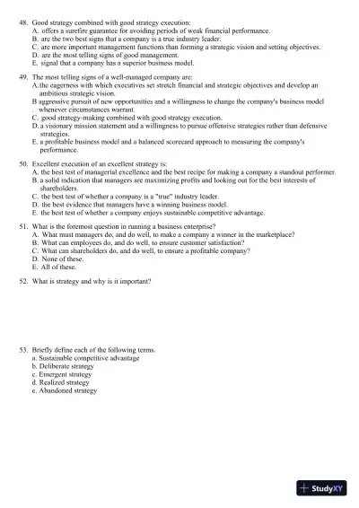 Crafting and Executing Strategy: Concepts and Readings, 19th Edition Test Bank - Page 10 preview image