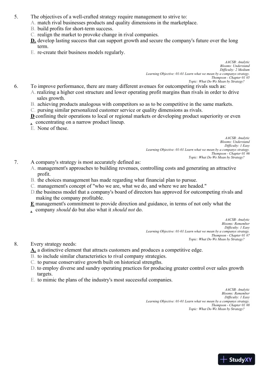 Crafting and Executing Strategy: Concepts and Readings, 19th Edition Test Bank, page 15