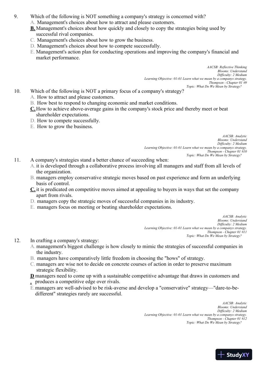 Crafting and Executing Strategy: Concepts and Readings, 19th Edition Test Bank, page 16