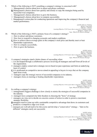 Crafting and Executing Strategy: Concepts and Readings, 19th Edition Test Bank - Page 16 preview image