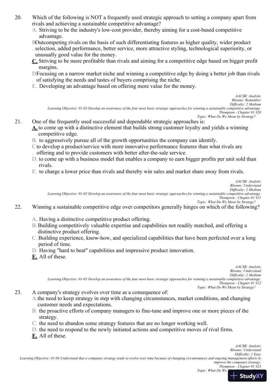 Crafting and Executing Strategy: Concepts and Readings, 19th Edition Test Bank, page 19