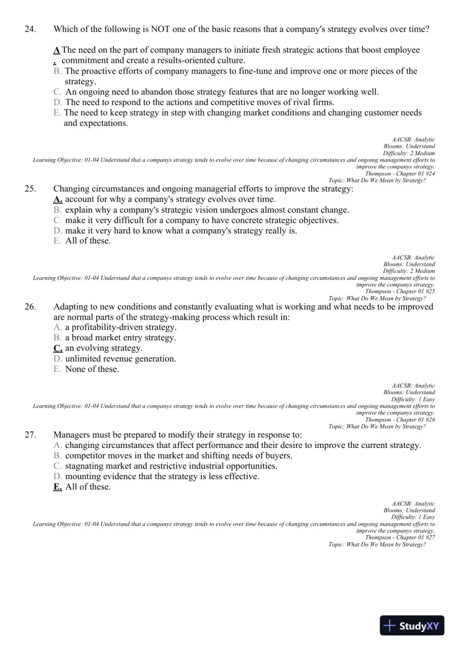 Crafting and Executing Strategy: Concepts and Readings, 19th Edition Test Bank, page 20