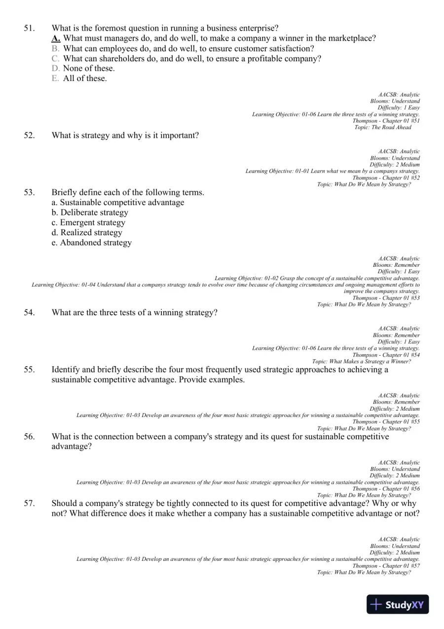 Crafting and Executing Strategy: Concepts and Readings, 19th Edition Test Bank, page 27